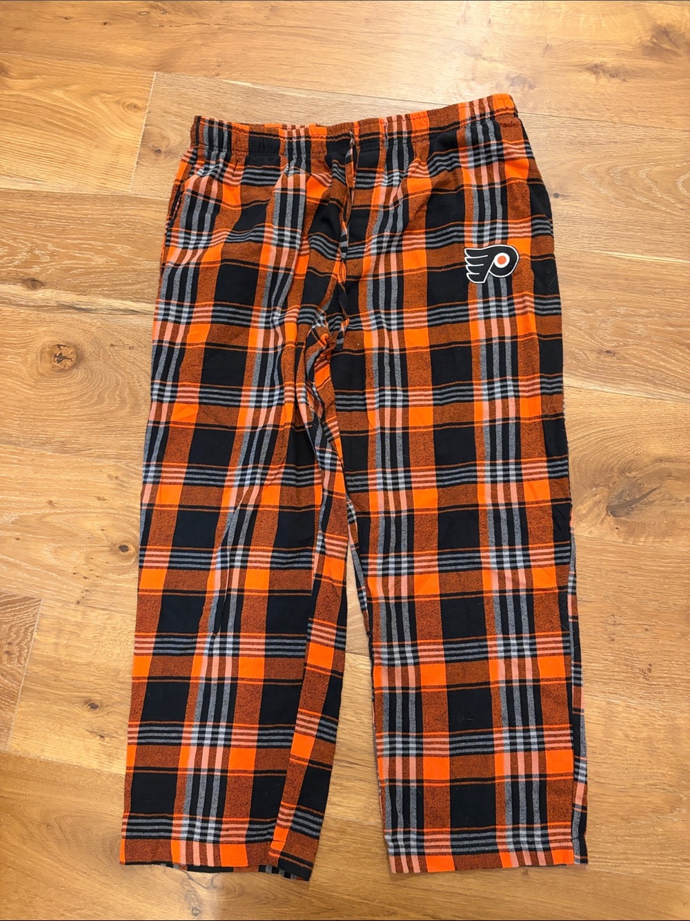 NHL Orange & Black Plaid Men's Pajama Pants